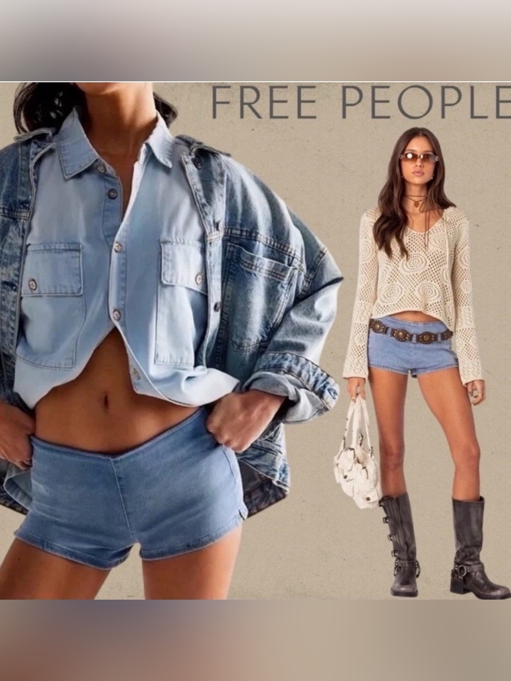 Free People We The Free Sahara Micro Denim Shorts NWT Size 30 $50